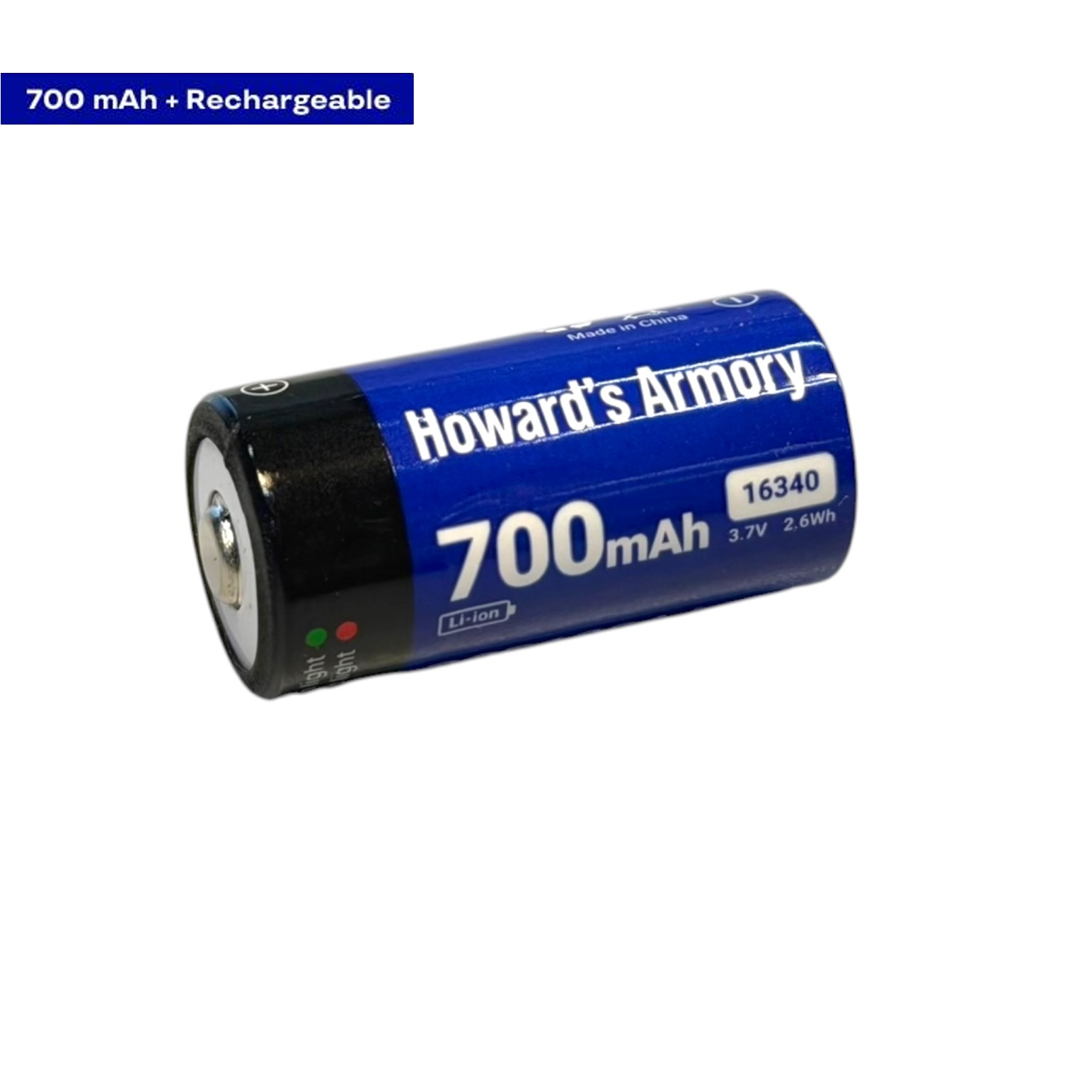 Аккумуляторная батарея литиевая CR123A/16340 700mAh с разъемом TYPE-C 3.7V Lithium — изображение 3