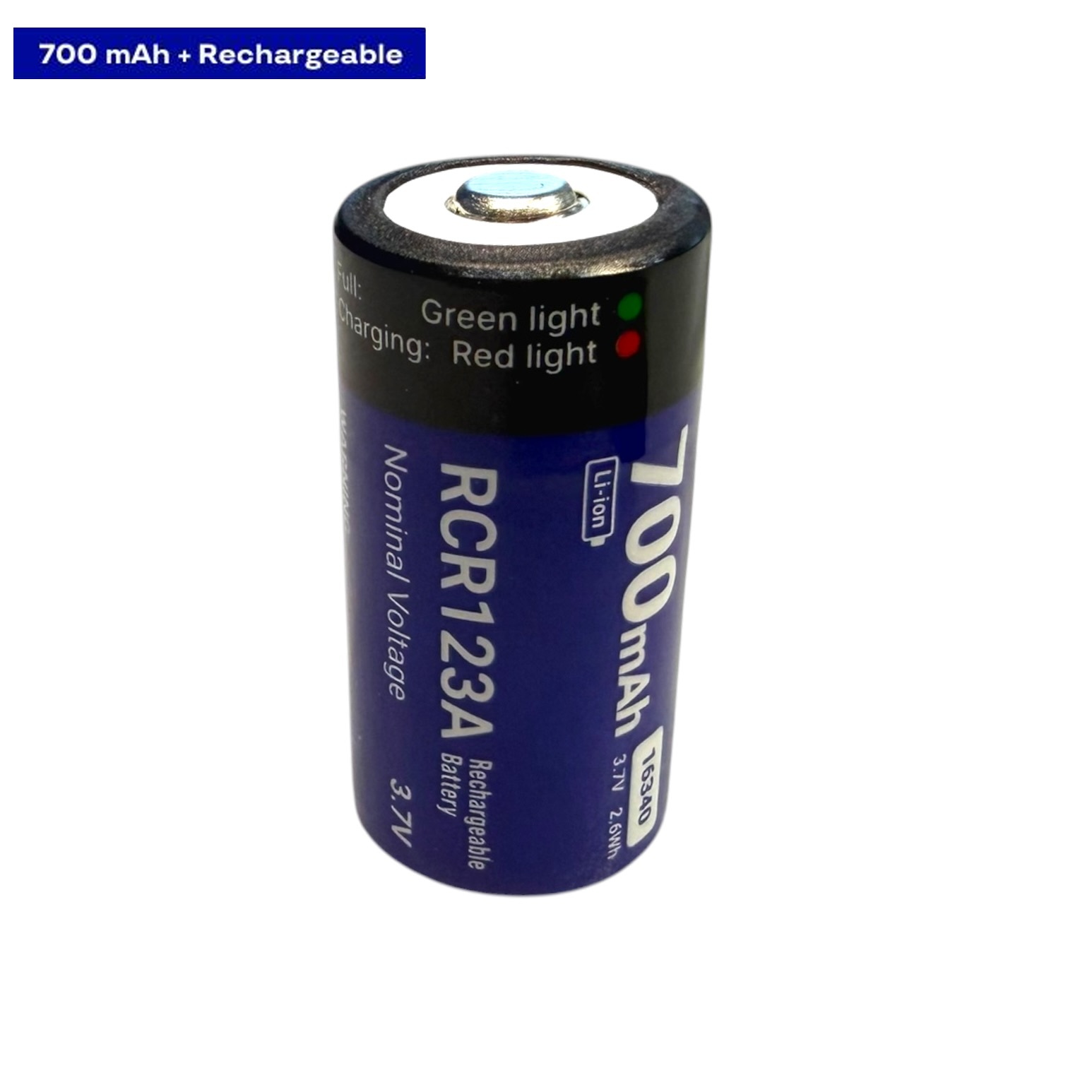 Аккумуляторная батарея литиевая CR123A/16340 700mAh с разъемом TYPE-C 3.7V Lithium