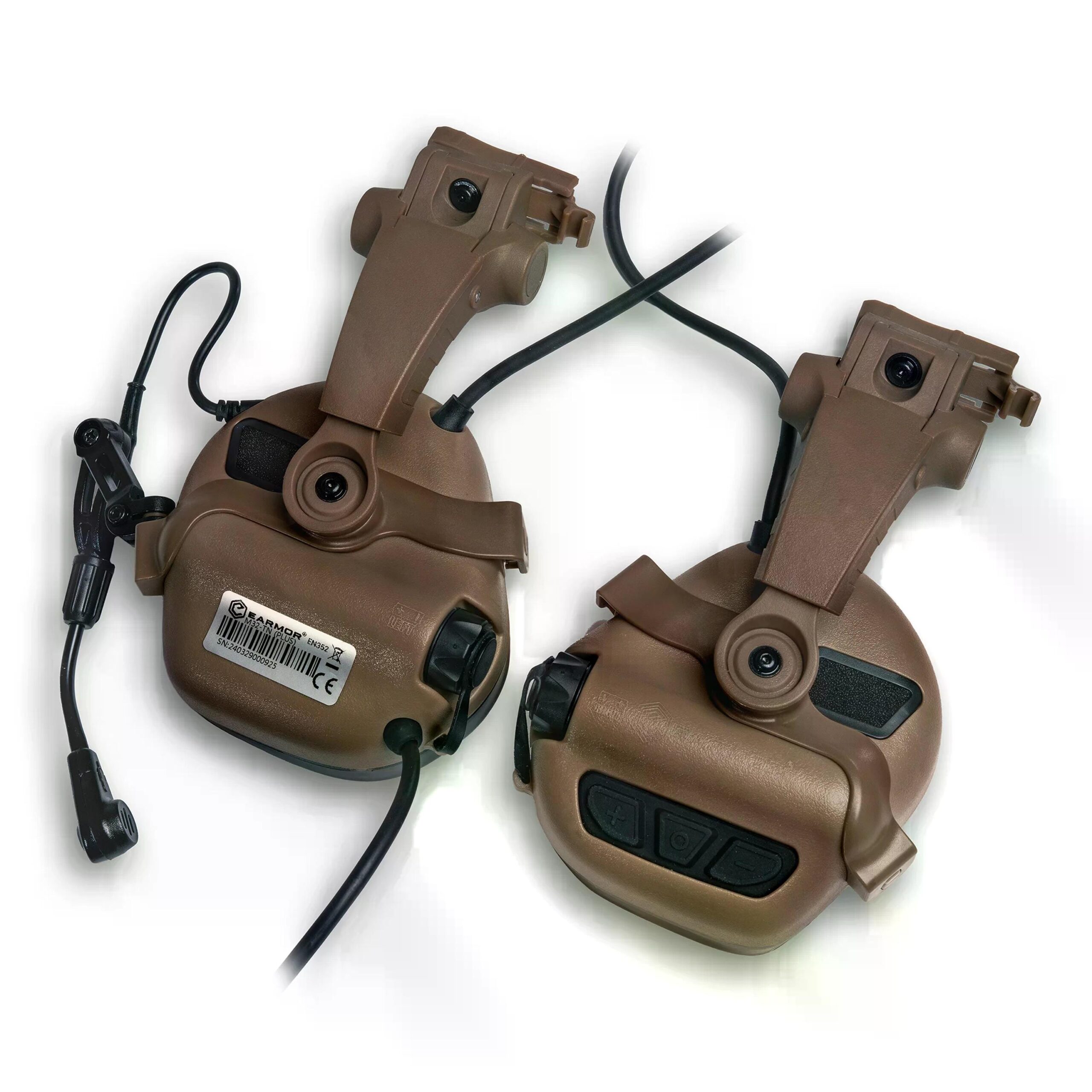 Активні захисні навушники Earmor M32X PLUS (CB) Coyote з гарнітурою та кріпленням на шолом - Зображення 2