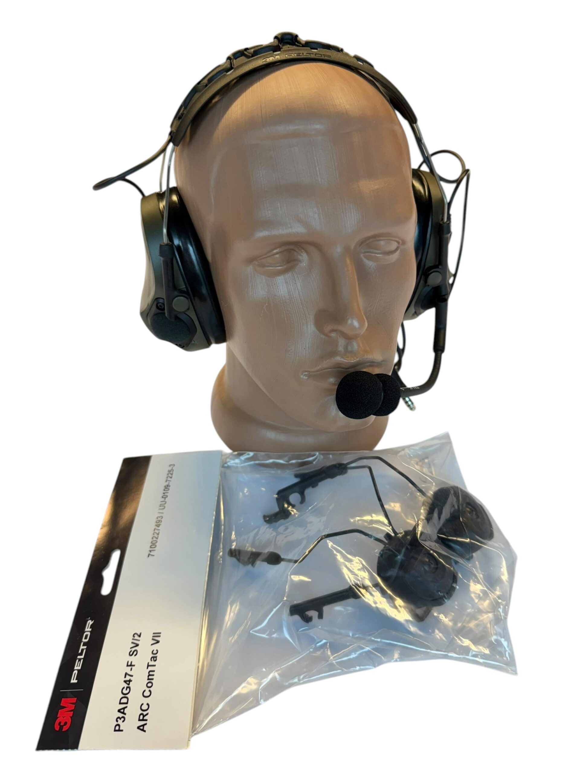 Активні тактичні навушники 3M PELTOR ComTac VIII з адаптерами, 1 аудіовиходом 4 контакт NATO та мікрофоном