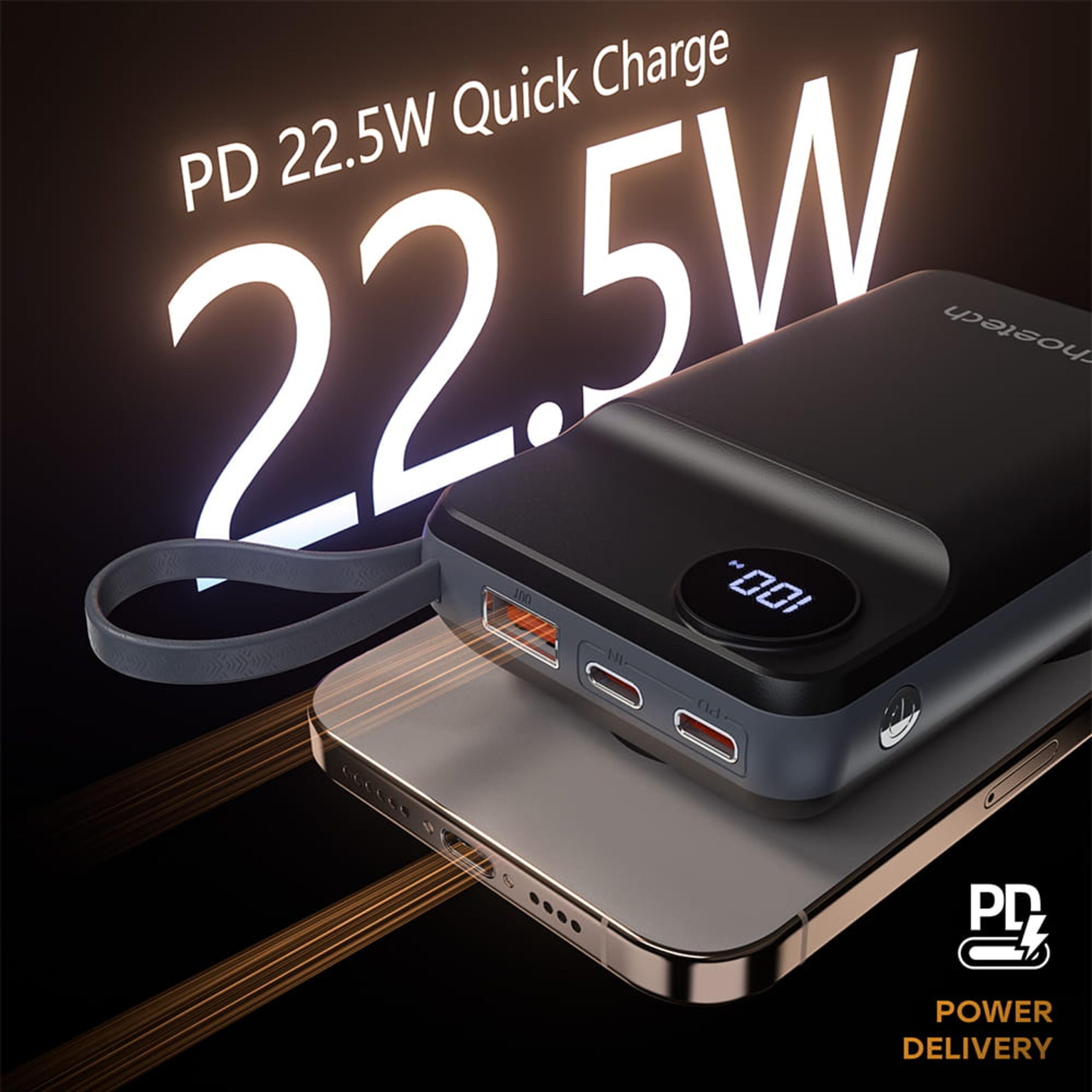 Павербанк Choetech B696 Black 20000mAh QC3.0 PD3.0 беспроводная зарядка смартфонов и Apple Watch. — изображение 4
