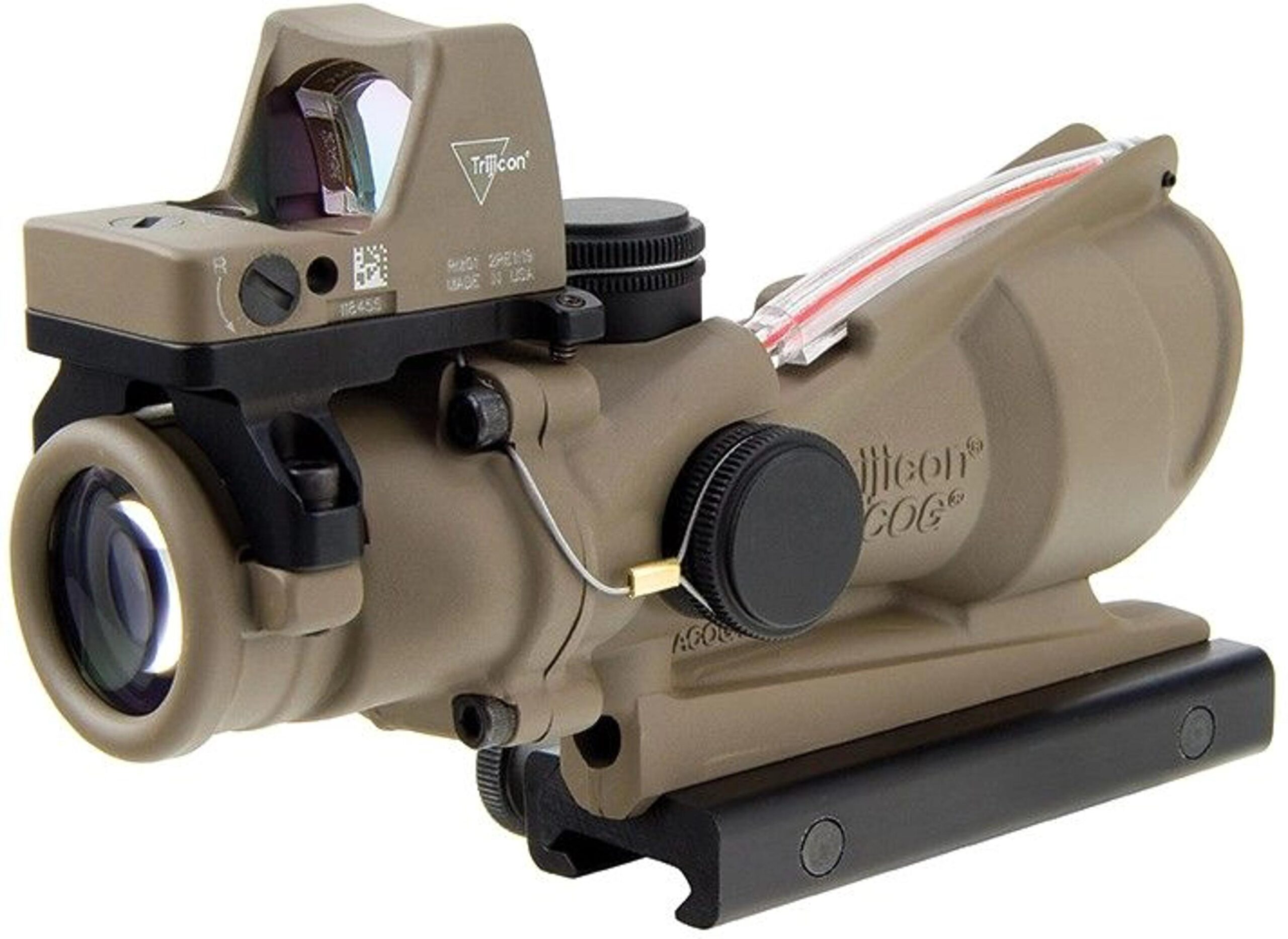Комплект призматического прицела TRIJICON ACOG 4x32 BAC и коллиматора RMR 3.25 МОА FDE (TA31-D-100570) — изображение 3