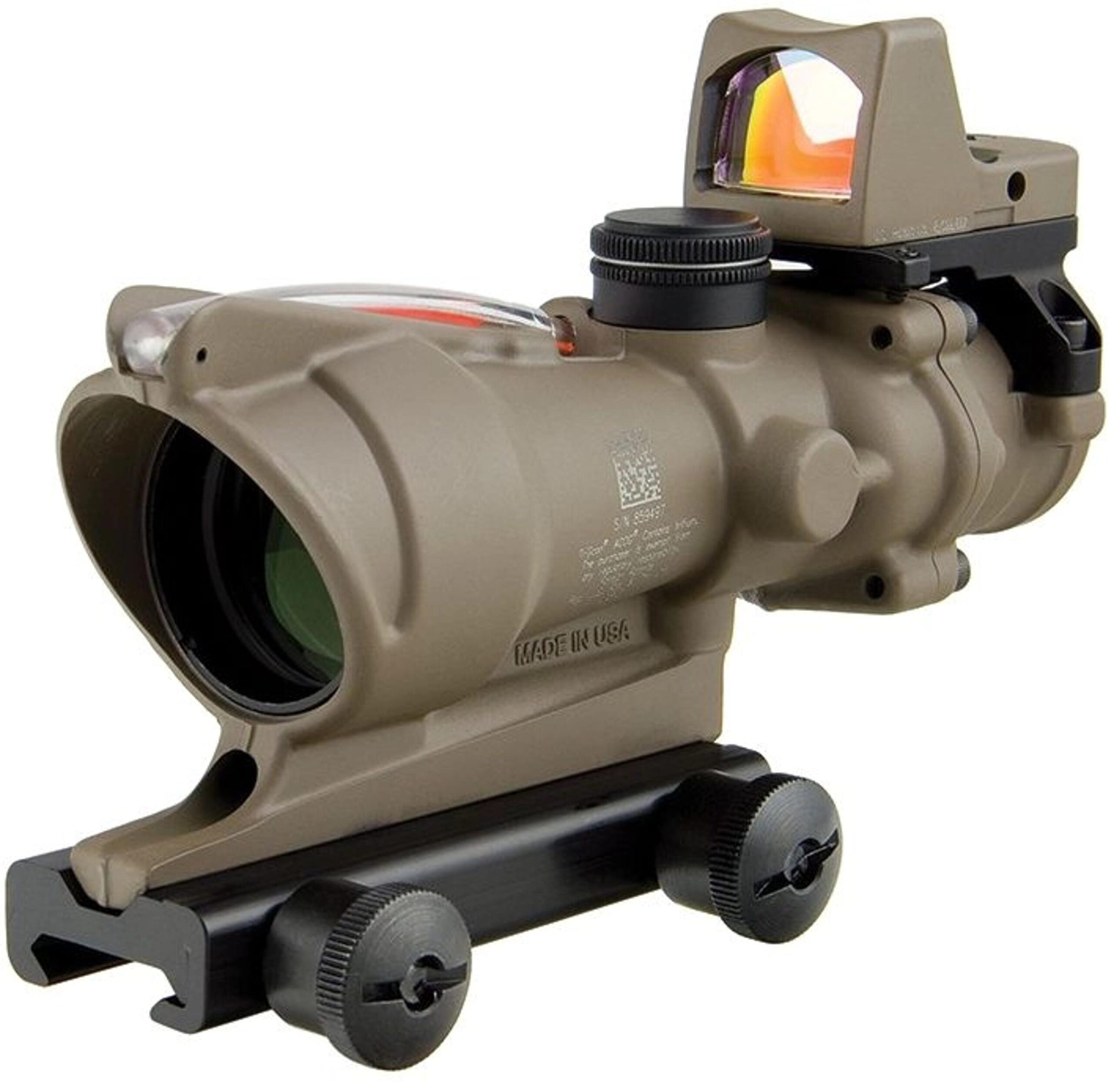 Комплект призматического прицела TRIJICON ACOG 4x32 BAC и коллиматора RMR 3.25 МОА FDE (TA31-D-100570)