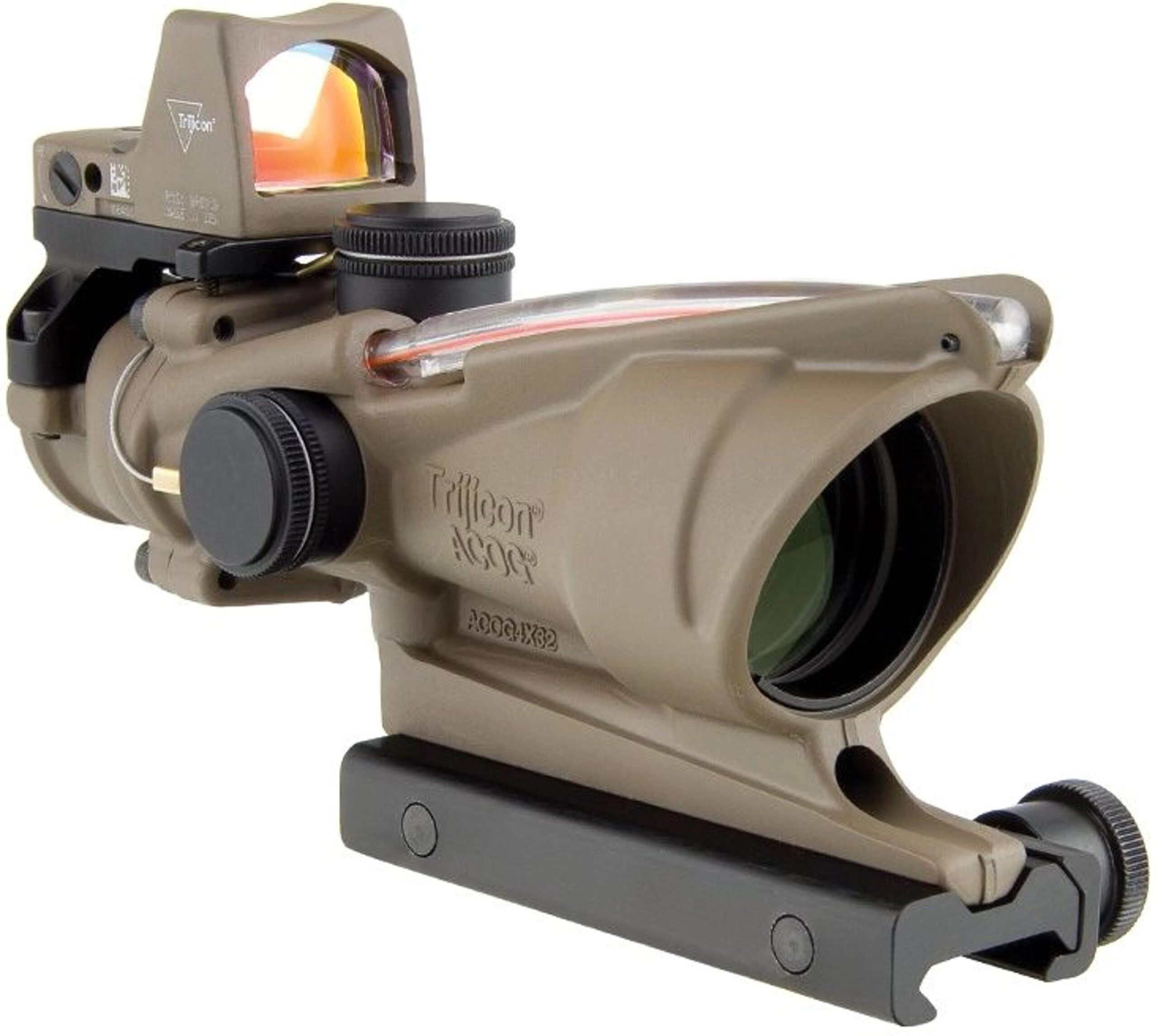 Комплект призматического прицела TRIJICON ACOG 4x32 BAC и коллиматора RMR 3.25 МОА FDE (TA31-D-100570) — изображение 2