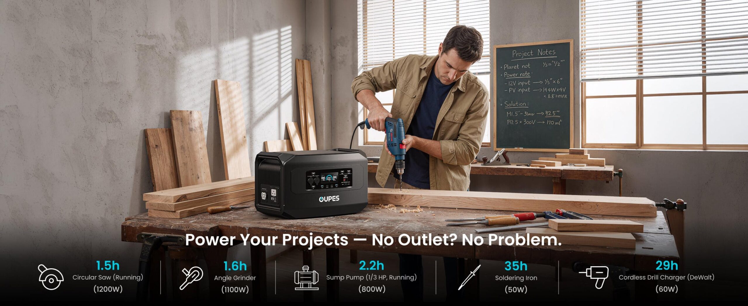 Портативная зарядная станция OUPES HP3000 (Mega 2 Pro) 3000W 2048Wh LiFePO4 с функцией ИБП — изображение 10