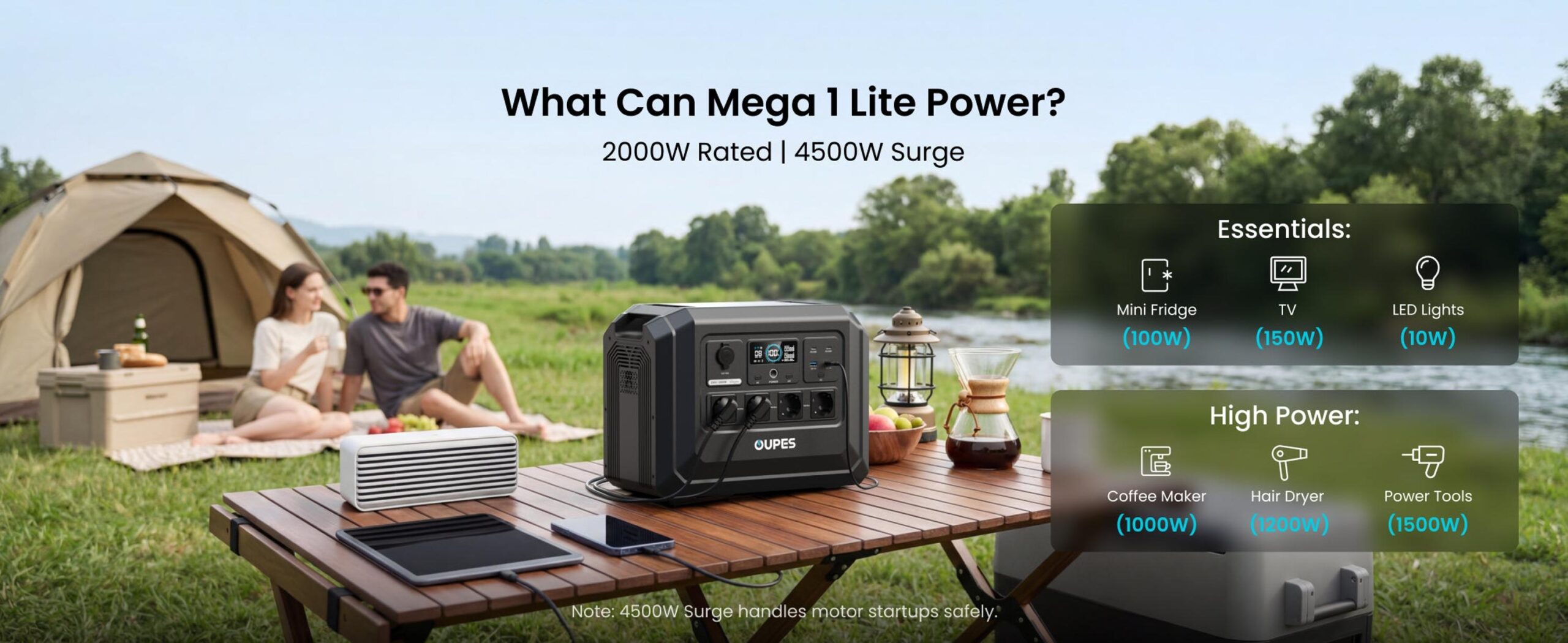 Портативна зарядна станція OUPES S1 Lite (Mega 1 Lite) 2000W 1024Wh LiFePO4 з функцією ДБЖ - Зображення 10