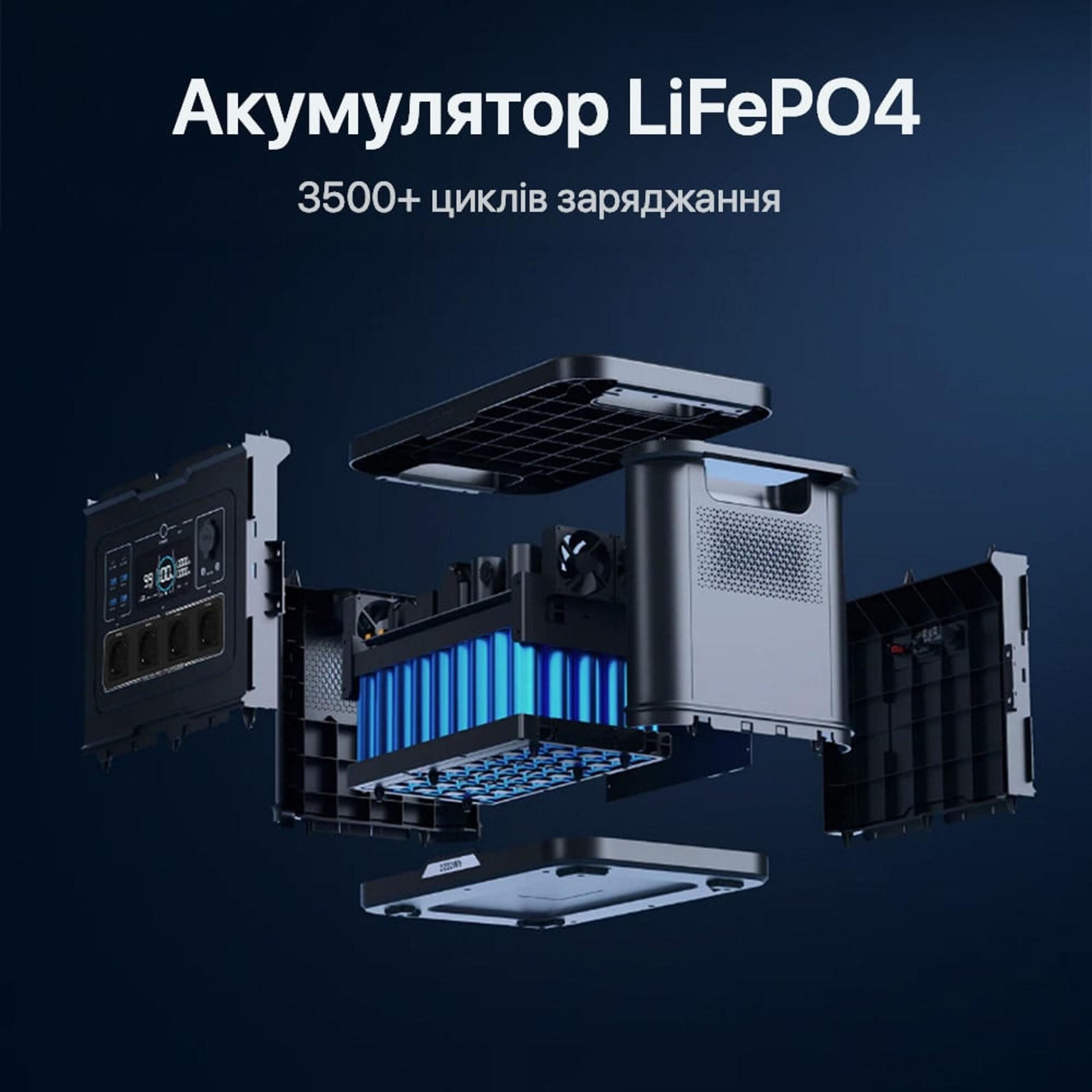 Портативная зарядная станция OUPES S024 Lite 2400W 2232Wh LiFePO4 с функцией ИБП — изображение 3