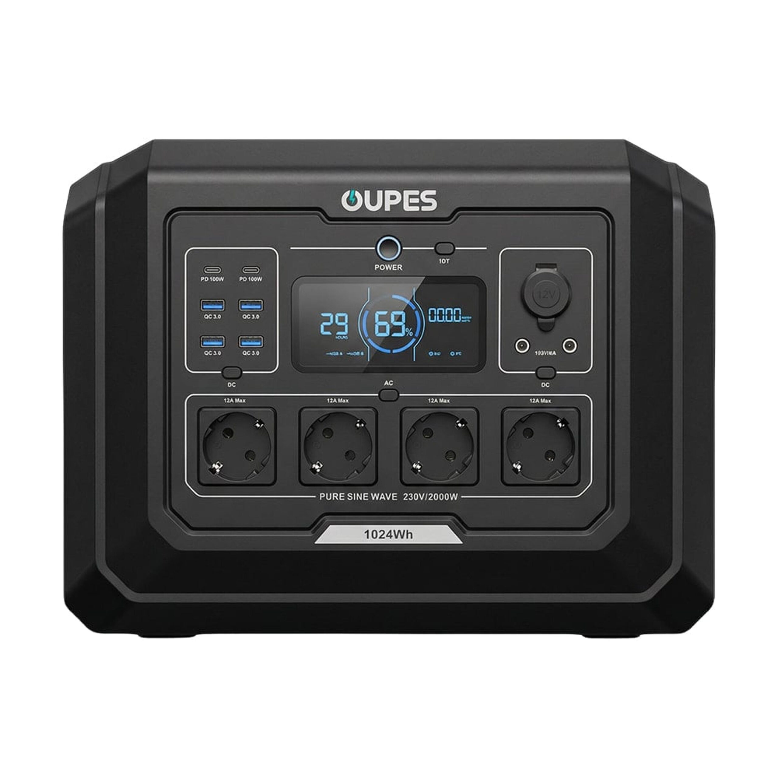Портативна зарядна станція OUPES S1 (Mega 1) 2000W 1024Wh LiFePO4 з функцією ДБЖ - Зображення 2