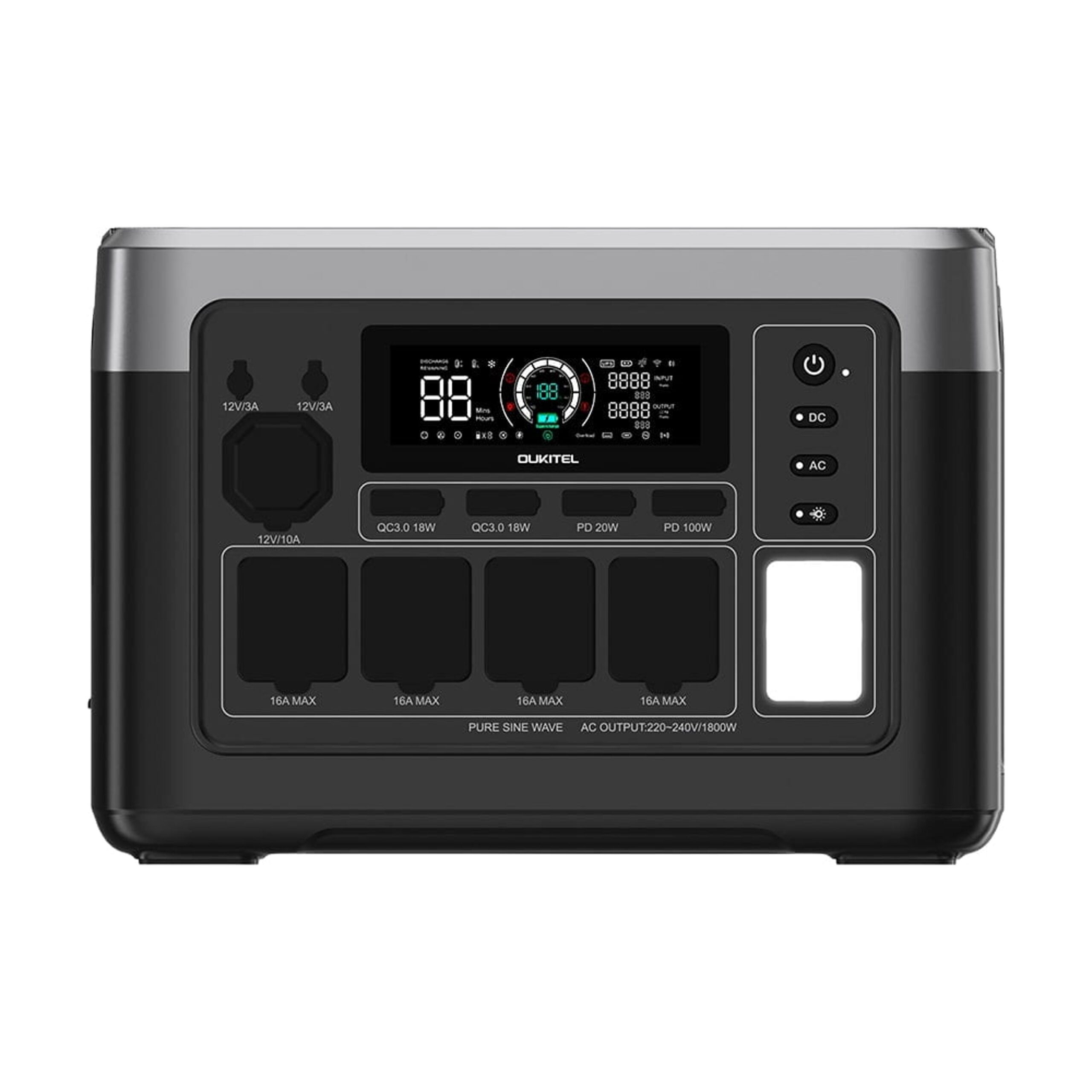 Портативная зарядная станция OUKITEL P1000E Plus 1800W 1024Wh LiFePO4 с функцией ИБП — изображение 2