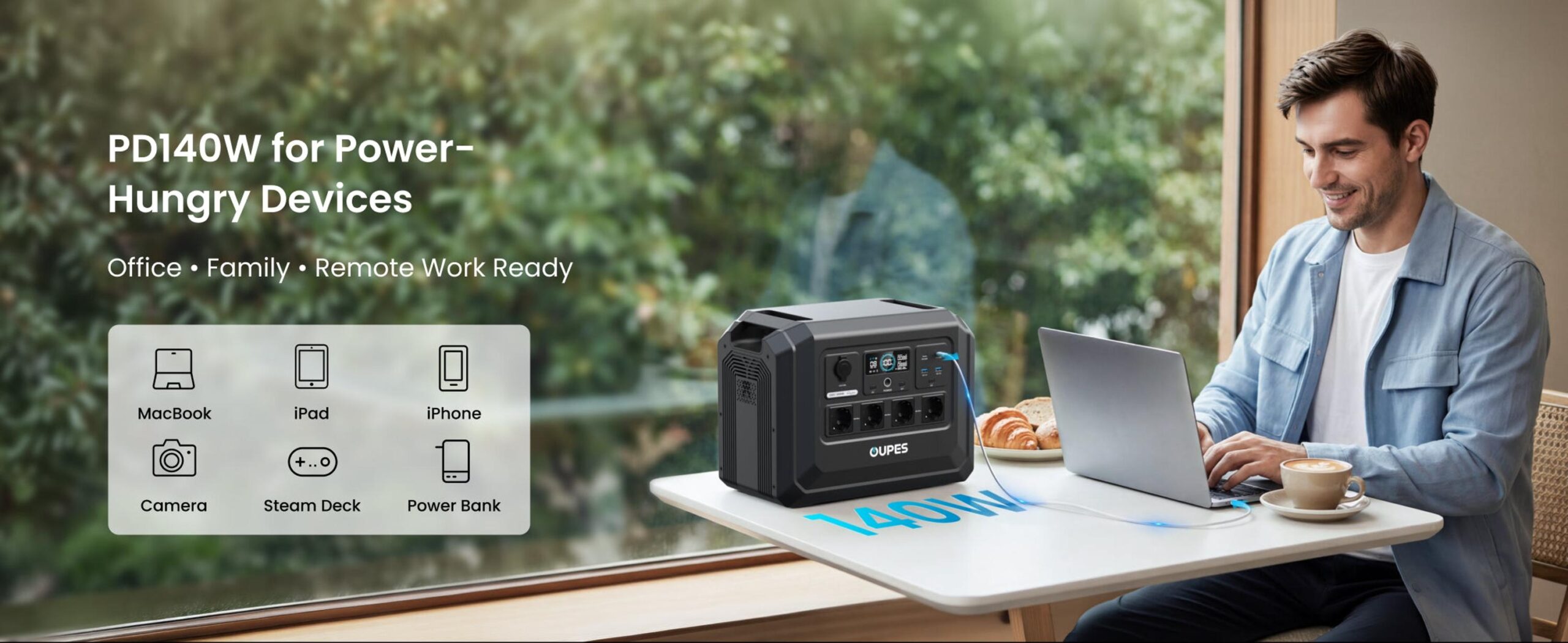 Портативна зарядна станція OUPES S1 Lite (Mega 1 Lite) 2000W 1024Wh LiFePO4 з функцією ДБЖ - Зображення 8