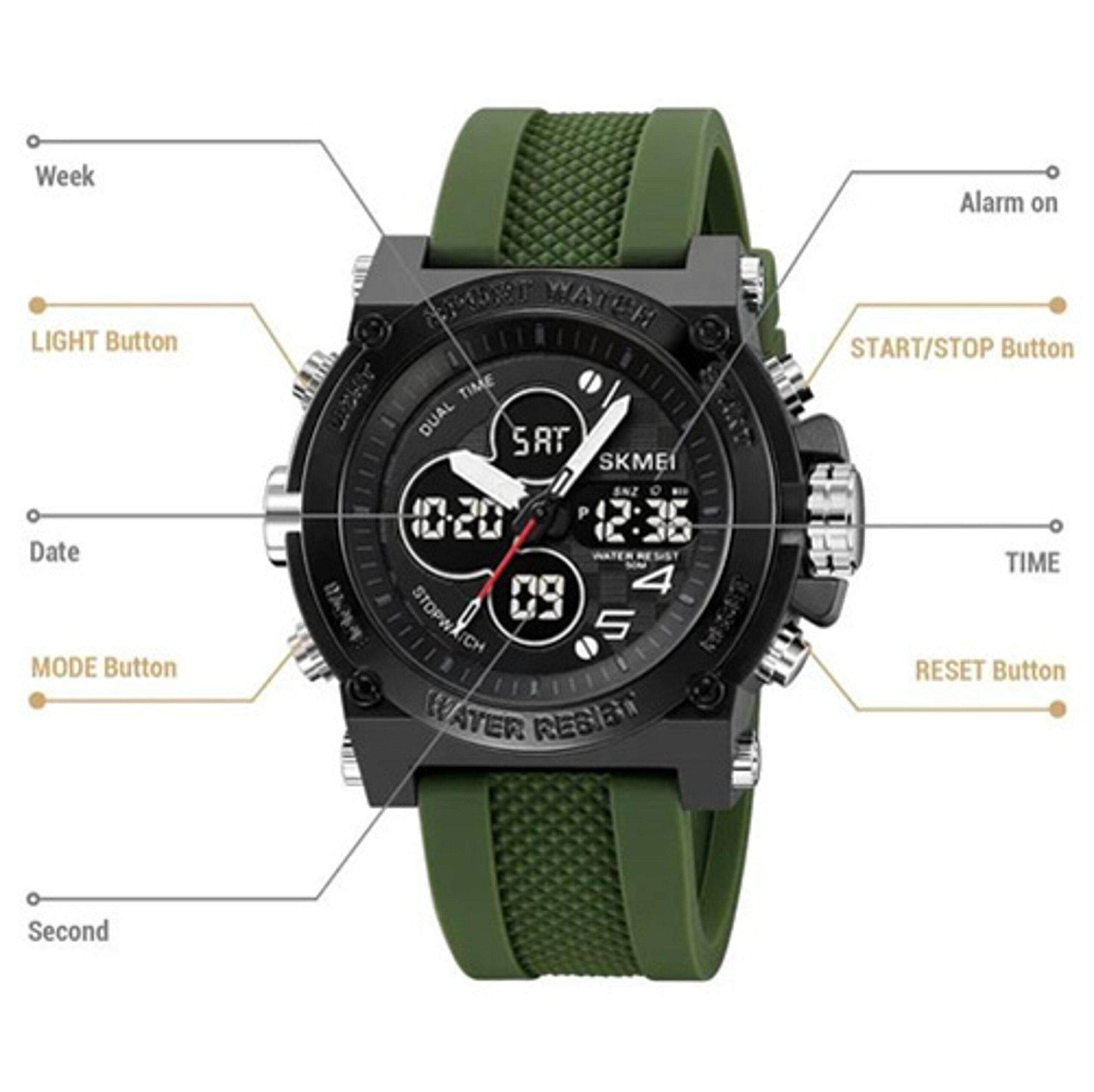 Наручные часы 2065AG SKMEI, ARMY GREEN — изображение 3