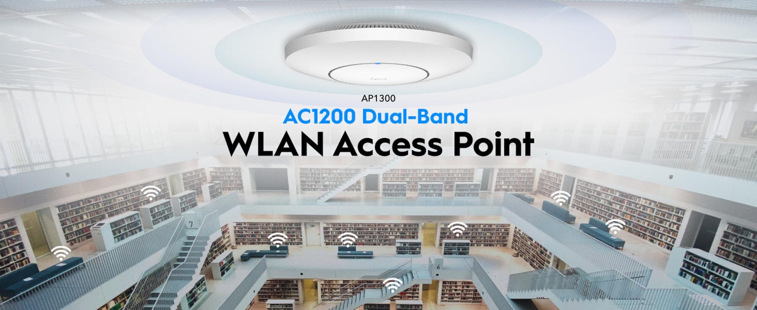 Потолочная точка доступа Cudy AP1300 Wi-Fi 5 AC1200 двухдиапазонная Mesh гигабитный PoE — изображение 5