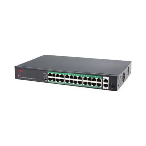 PoE-комутатор ONV-H1024PFD некерований 24 порти PoE+ 10/100 Мбіт/с + 2 uplink 1 Гбіт/с + SFP 250 Вт