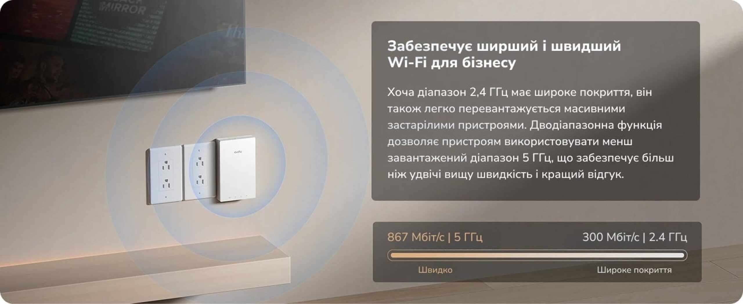 Настенная точка доступа Cudy AP1300 Wall Wi-Fi 5 AC1200 Mesh 5 гигабитных портов PoE passthrough — изображение 6