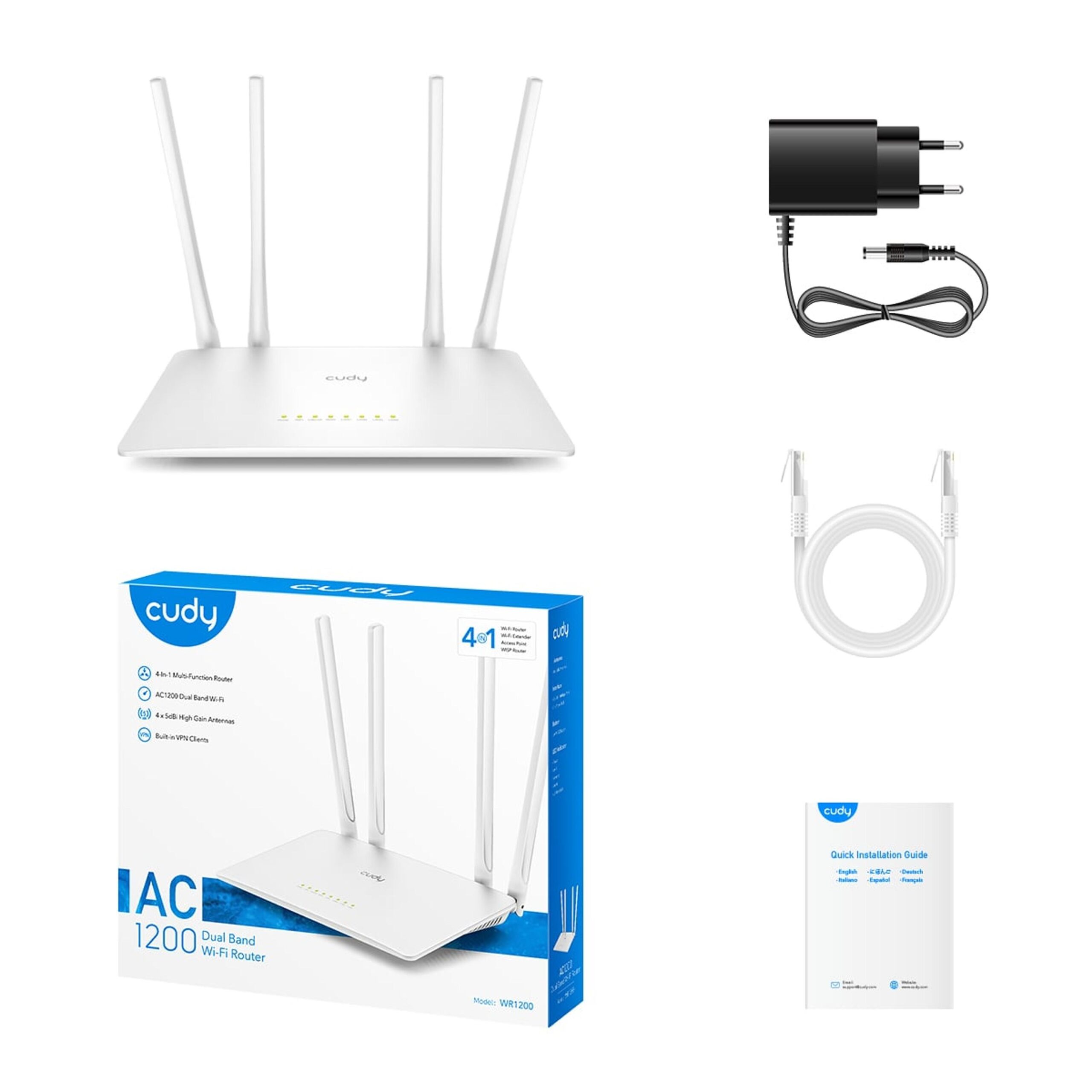 Маршрутизатор Cudy WR1200 Wi-Fi 5 AC1200 дводіапазонний 4 антени 5 дБі - Зображення 7